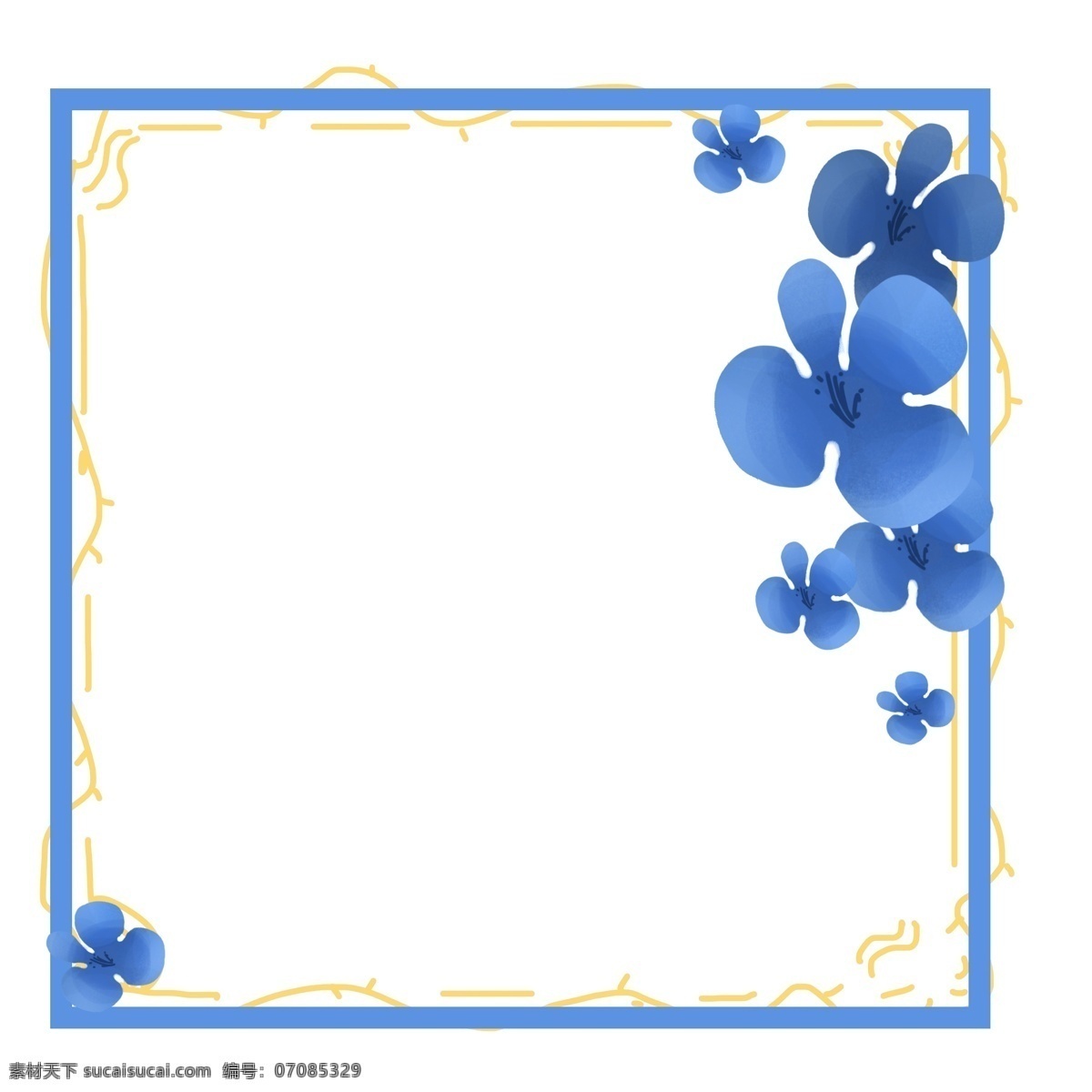 蓝色 绣球 花朵 边框 蓝色绣球花朵 蓝色边框 玉兰花朵朵开 手绘鲜花 春暖花开 可爱 迷人 娇艳欲滴 盛开的花朵