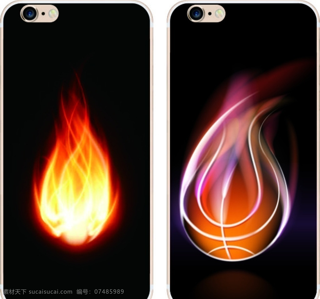 彩绘手机壳 iphone 时尚 彩印 打印 黑色背景 火焰 sky 现代科技 数码产品