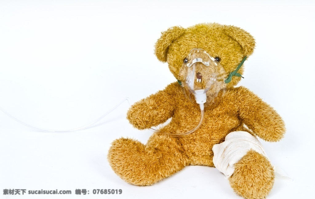 受伤 吸 氧气 布娃娃 卡通熊 治疗 儿童游戏 儿童玩具 吸氧 生活百科