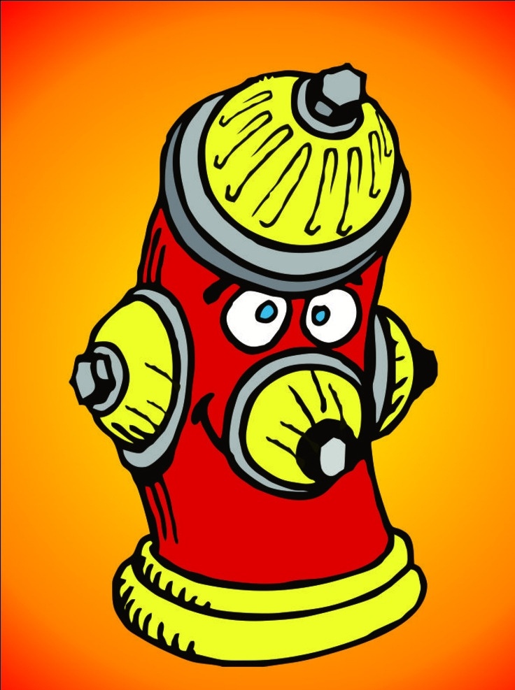 卡通 可爱消防栓 卡通消火栓 搞笑 畸形消防栓 动漫动画