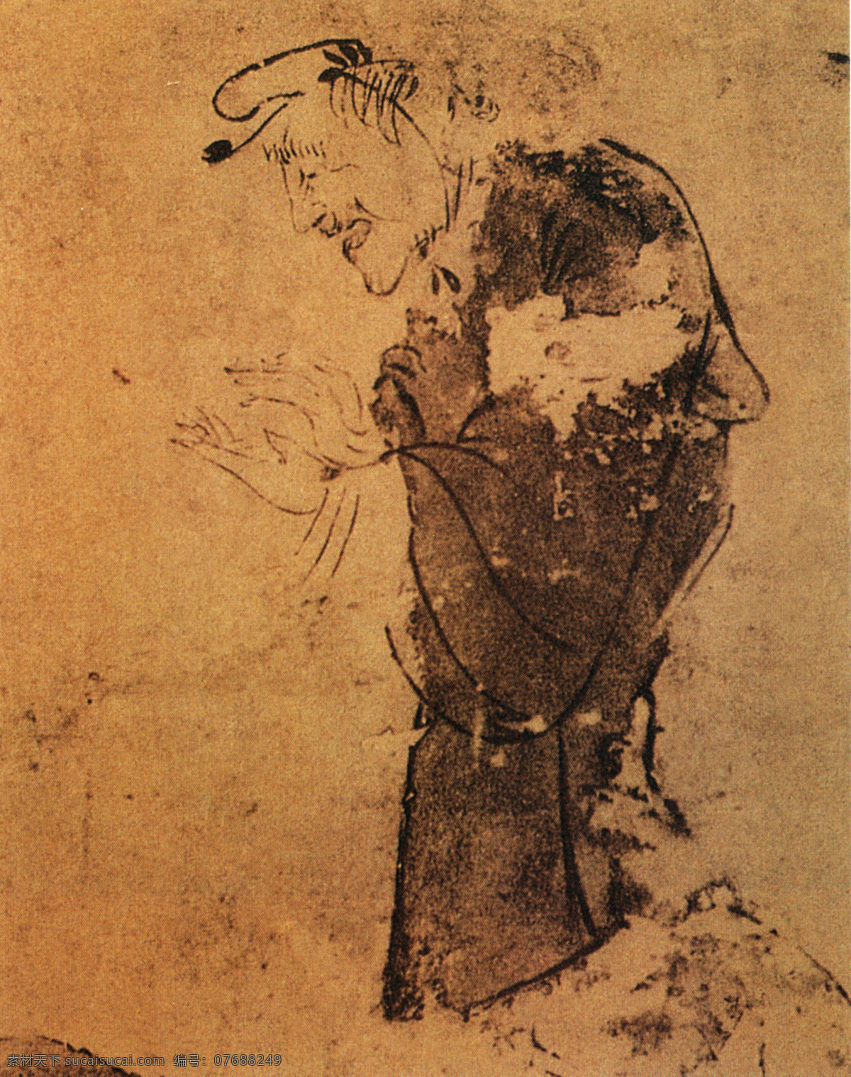 赵氏 孤儿 图 部分 设计素材 古代壁画 壁画世界 书画美术 棕色
