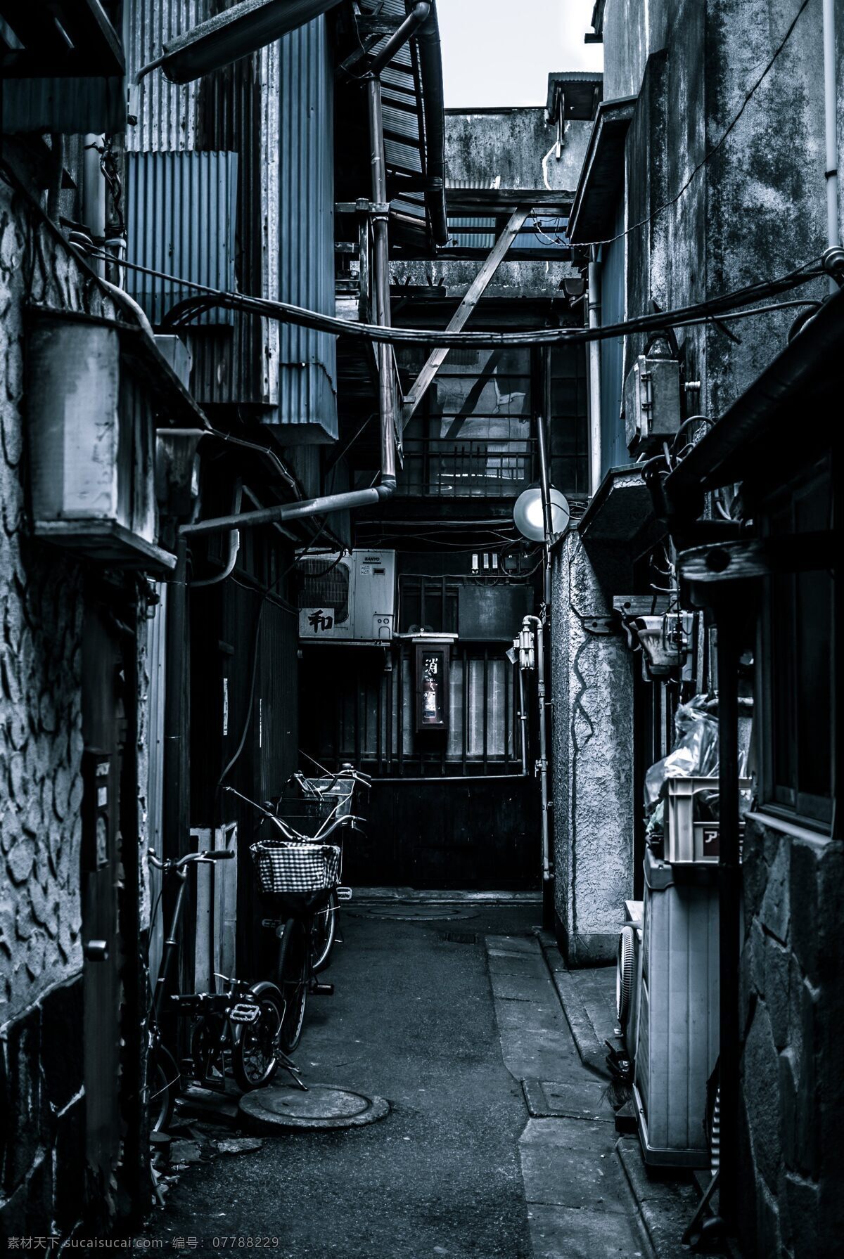 小巷子 日本 街道 尽头 黑色 自然景观 自然风景