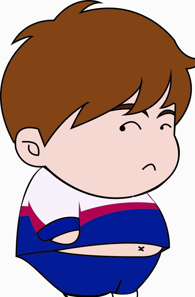 可爱的小胖子 卡通 可爱 小胖子 小男孩 孩子 斜眼 怪人 漫画人 动漫动画 动漫人物