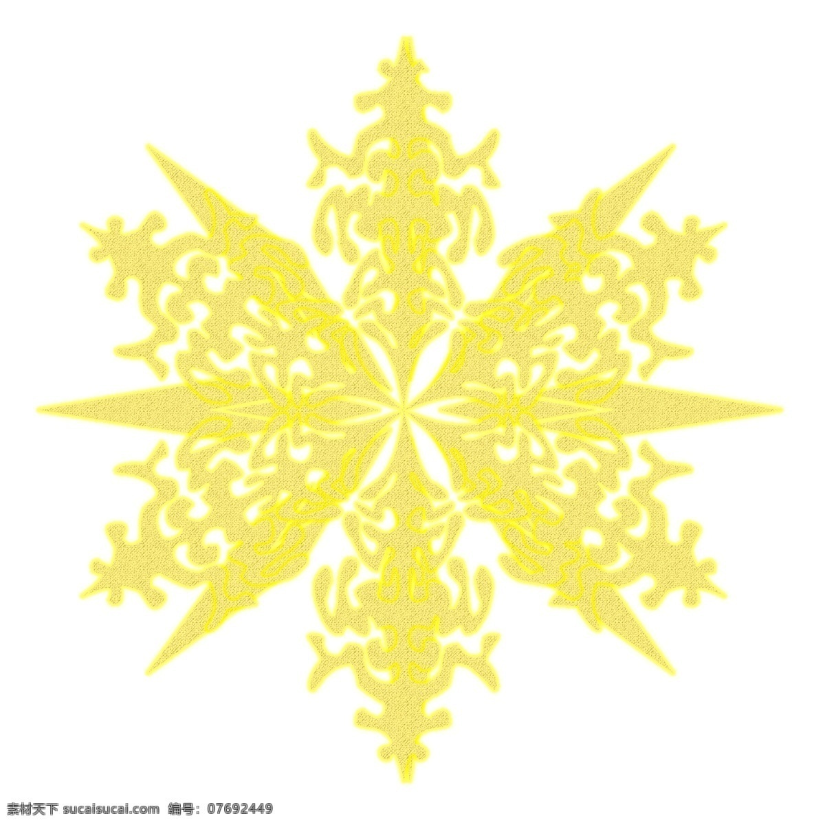 手绘 金色 冬季 雪花 卡通手绘 装饰 圣诞雪花 水彩