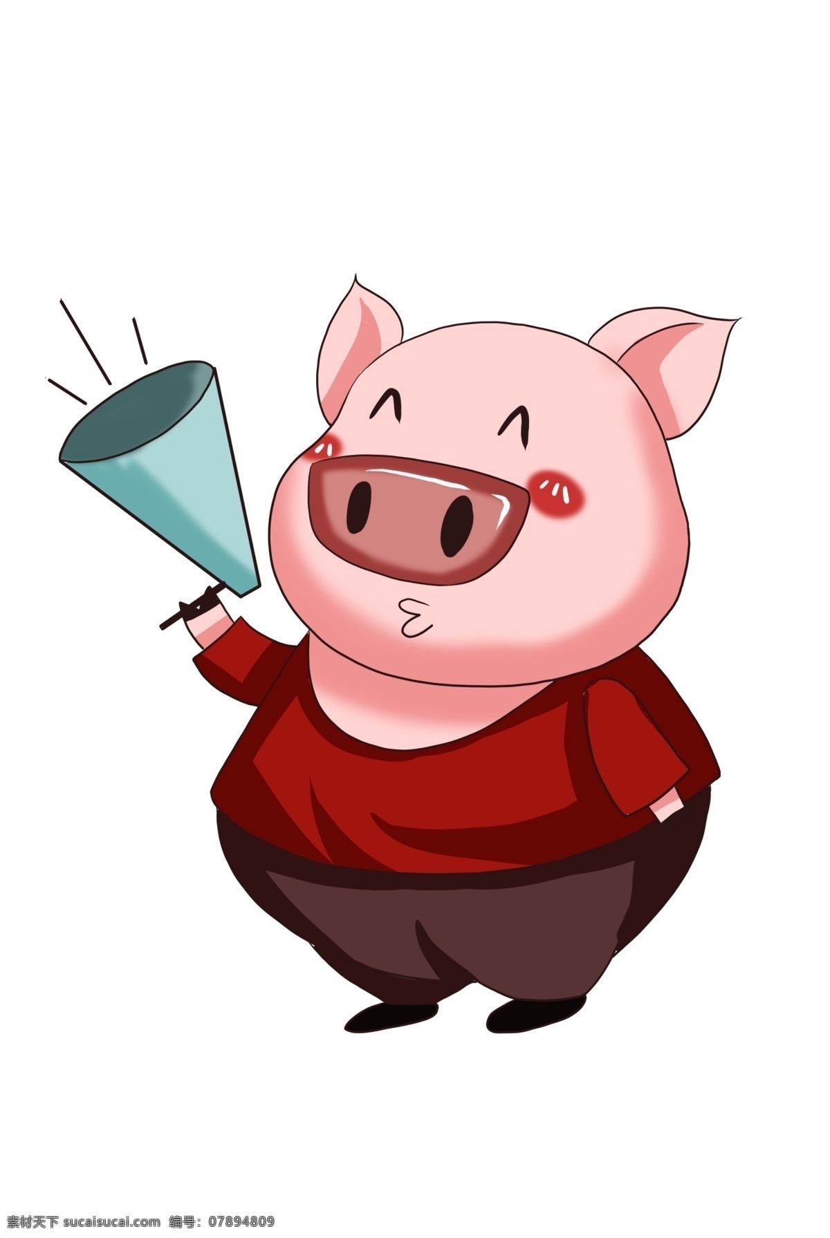 粉色 小 猪 卡通 动物 唱歌 喇叭 广播 高兴 快乐 卡通小猪猪 卡通动物 可爱动物 粉色小猪 卡通的 粉色的 可爱