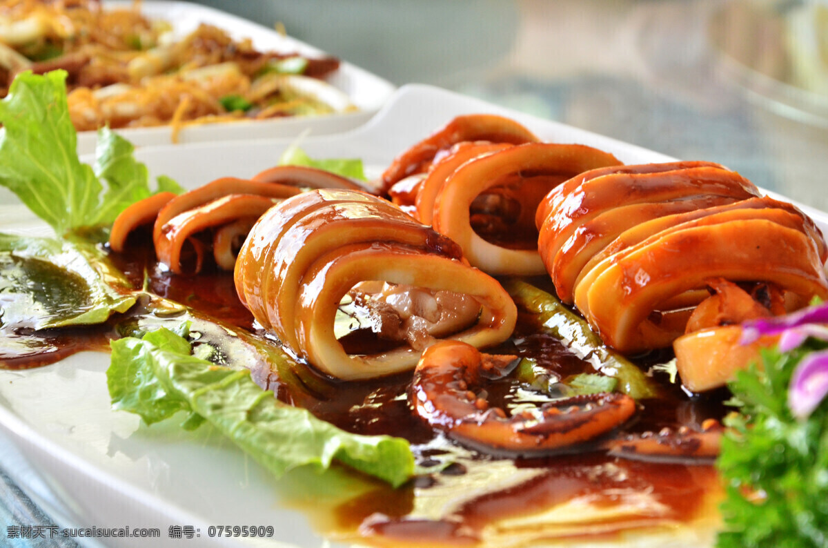 烧汁鱿鱼 鱿鱼 烧汁 鱿鱼圈 菜图 海鲜 美味 传统美食 餐饮美食