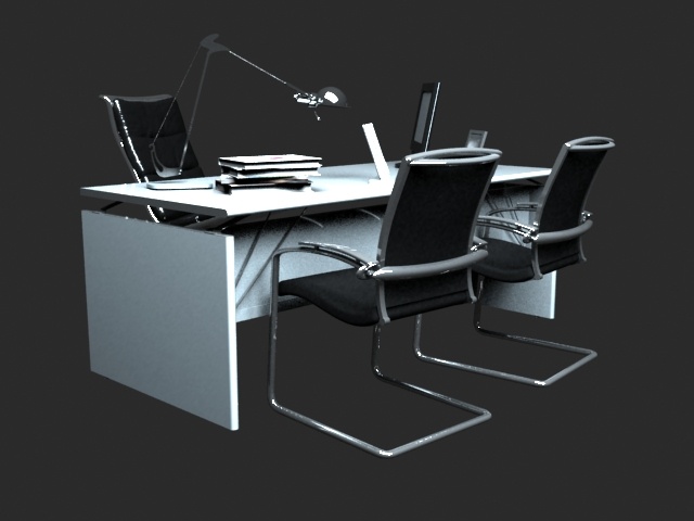 现代 简约 风格 办公室 搭配 桌椅 组合 书桌 办公桌 书房 桌椅组合 不锈钢 max 黑色