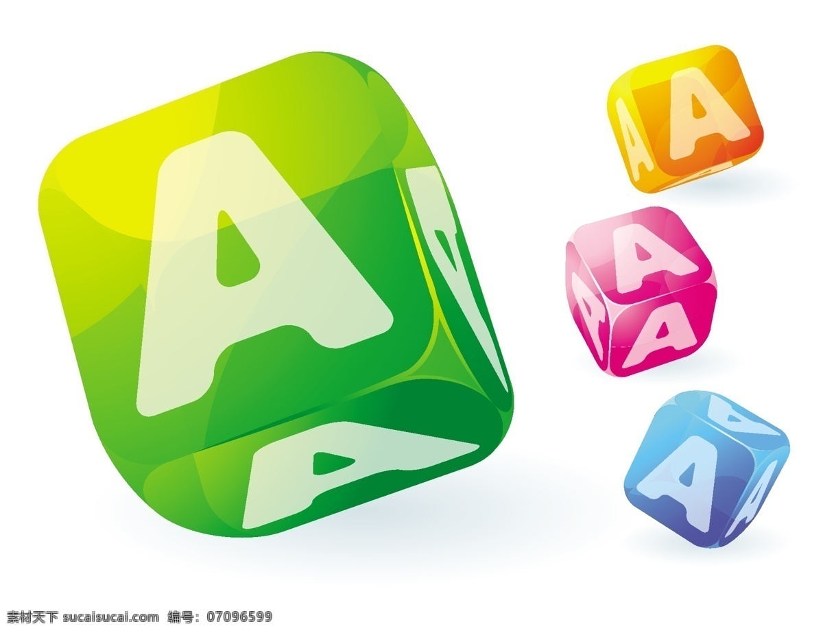 光泽 透明 矢量 abc 立方体 矢量图 其他矢量图