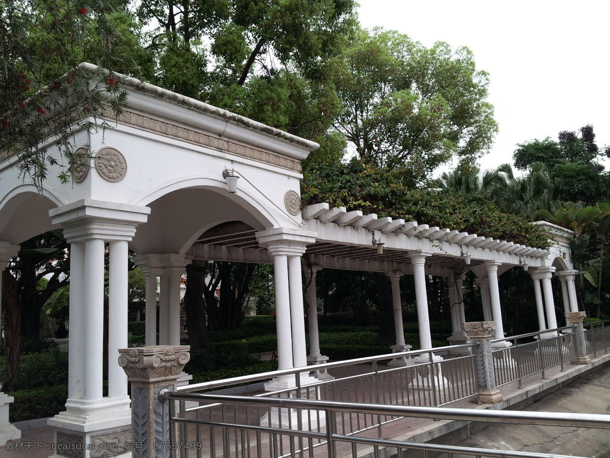 欧式 走廊 长廊 建筑园林 欧式建筑 欧式走廊 欧洲 园林建筑 公园一角 家居装饰素材