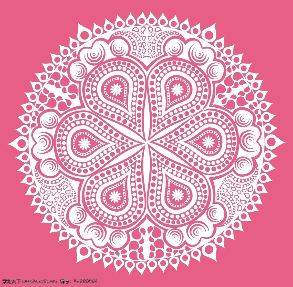 曼荼罗 背景 花 抽象 花卉 装饰 色彩 曼陀罗 粉红色 花的背景 墙纸 阿拉伯语 印度 形状 伊斯兰教 粉红色背景 丰富多彩