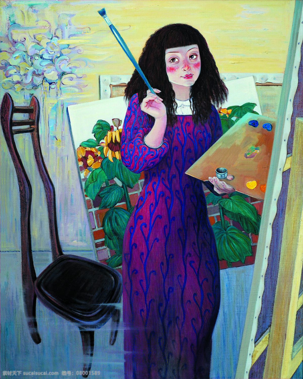 画室 绘画书法 美术 女人 女子 人物画 文化艺术 油画 人物 设计素材 模板下载 油画人物 女画家 油画艺术 油画作品52 家居装饰素材