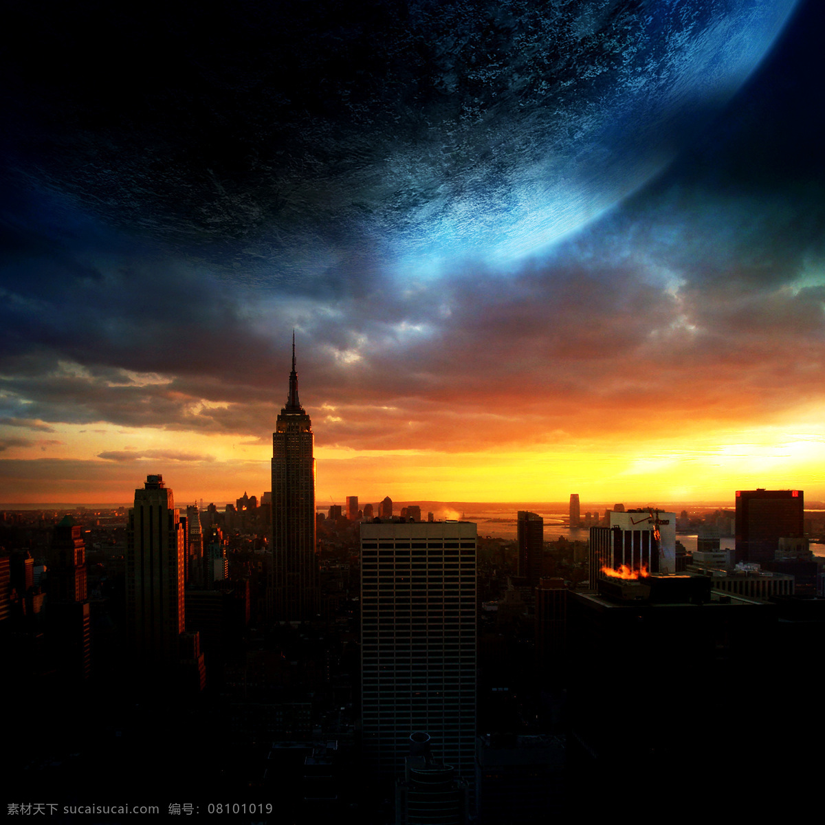 星球 城市 地球 科学研究 魔幻 奇幻 现代科技 星际 宇宙 云彩 星空 矢量图
