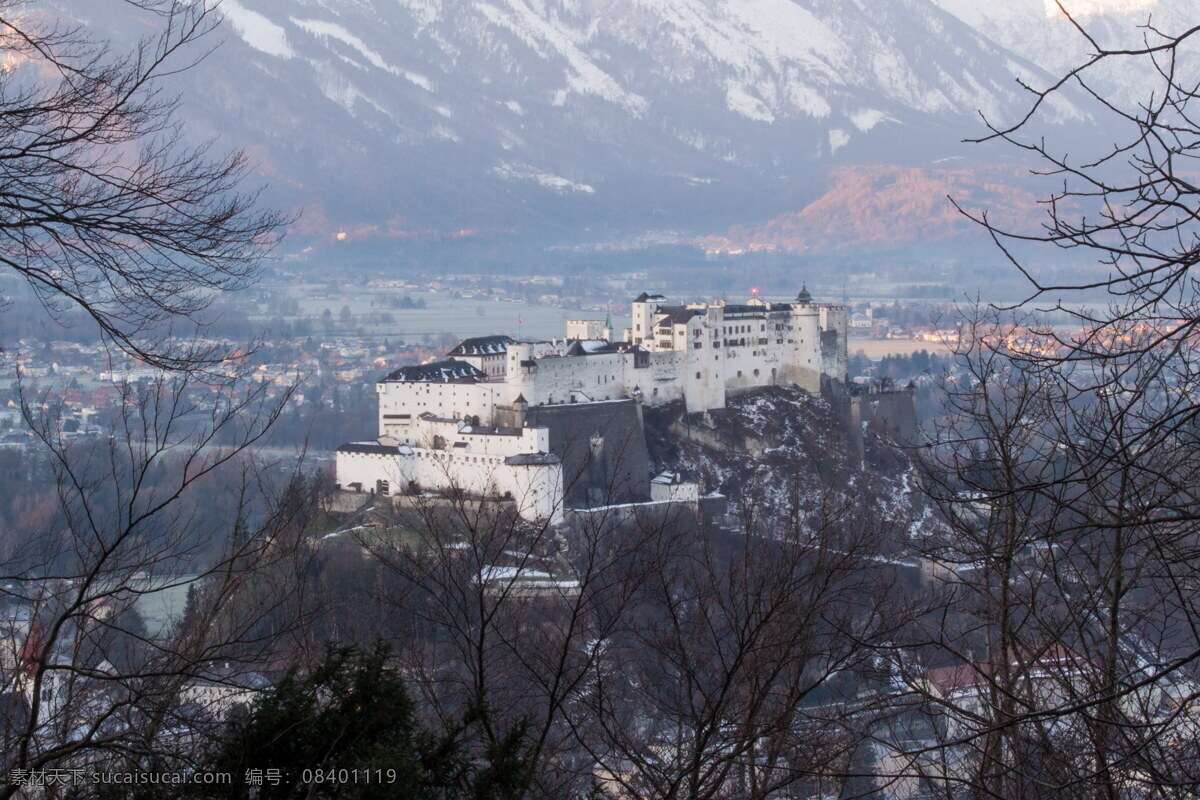古老 欧洲 古城堡 风景 高清 奥利地 萨尔茨堡 城堡