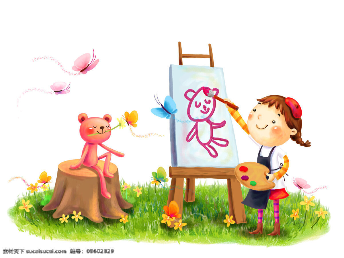 儿童画画 儿童 小孩 画画 六一 幼儿 动漫动画 动漫人物