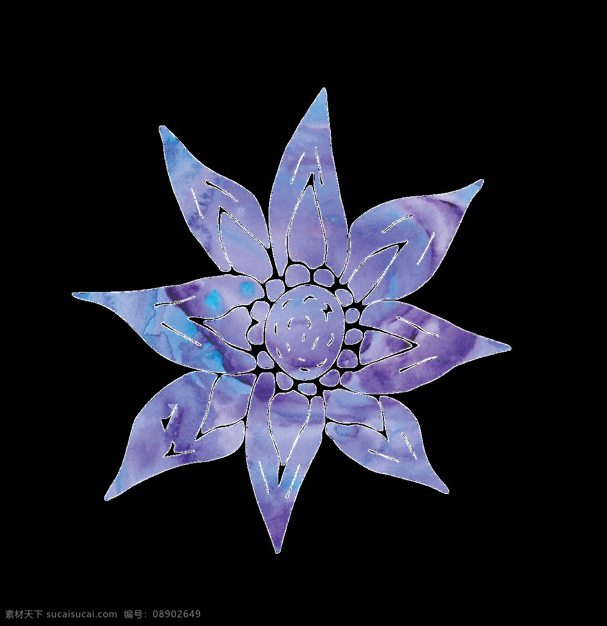 紫色 迷人 花卉 卡通 水彩 透明 免扣 手绘 透明素材 装饰 设计素材 淘宝素材 海报设计装饰 装饰图案