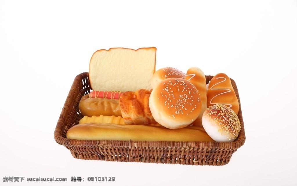 一篮框面包 面包 各种面包 一框面包 一篮面包 全是面包 反正就是面包 产品白底图 生活百科 餐饮美食