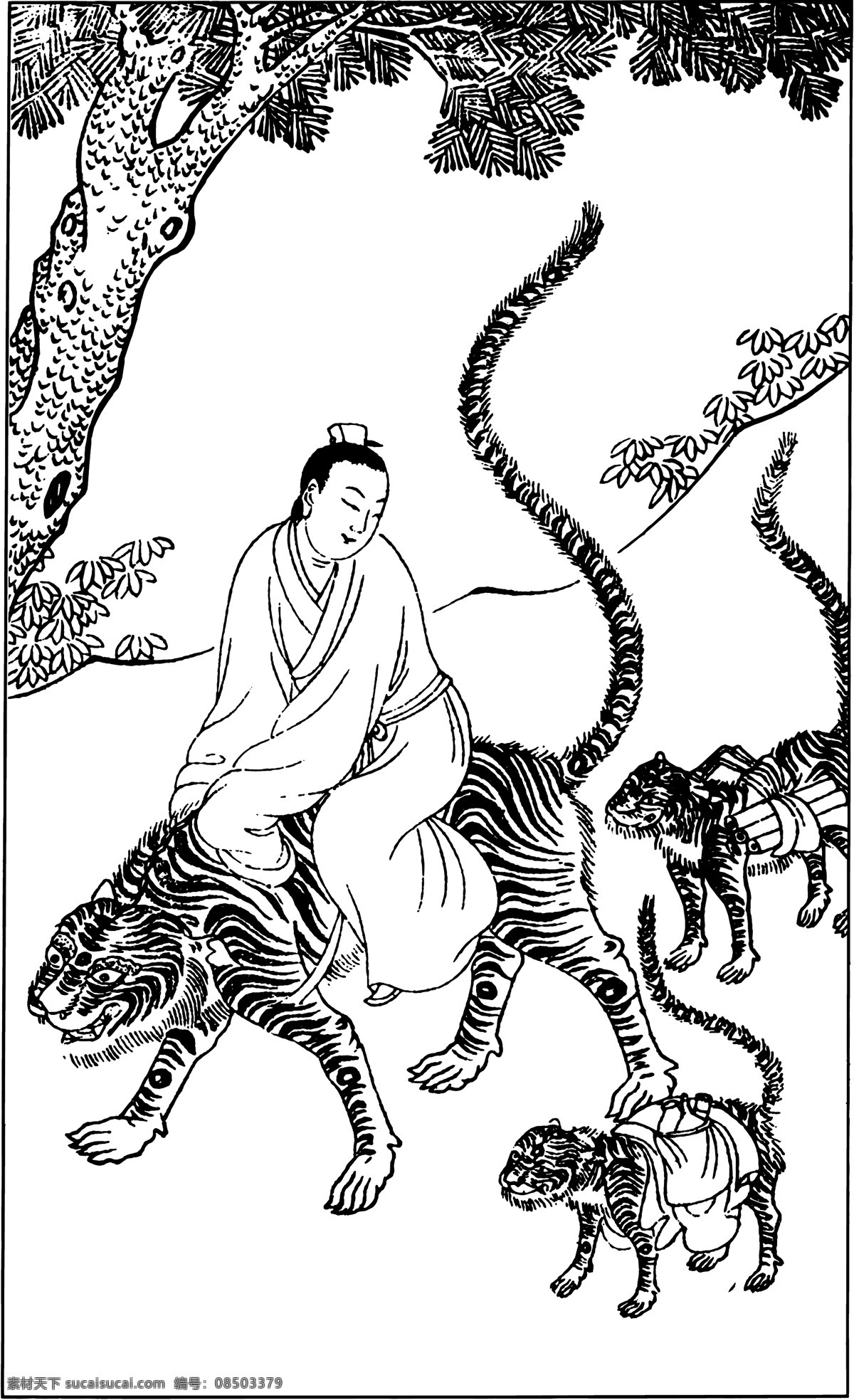 古版画 教化类 人物画 矢量 格式 eps格式 设计素材 古版画篇 版画专辑 矢量图库 白色