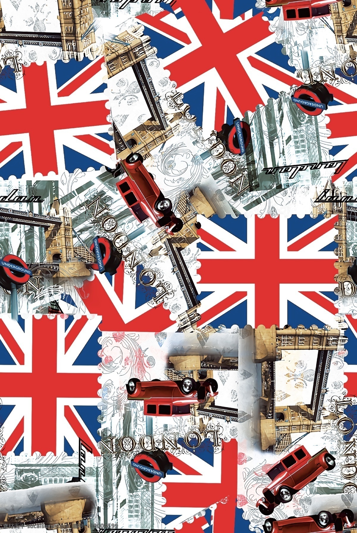 英国国旗 数码印花 面料印花 印花图案 高清印花 匹印 分层