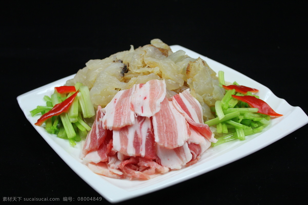 蛰头爆肉 蛰头 五花肉 水芹 红尖椒 青蛰 餐饮美食 传统美食