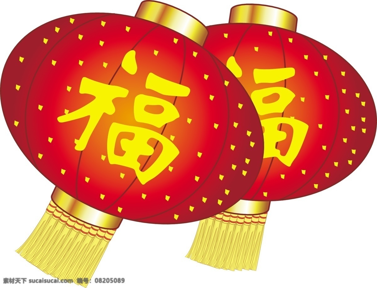 福字灯笼 福到了 红灯笼 喜庆 新年 节日素材 春节 福 矢量图库