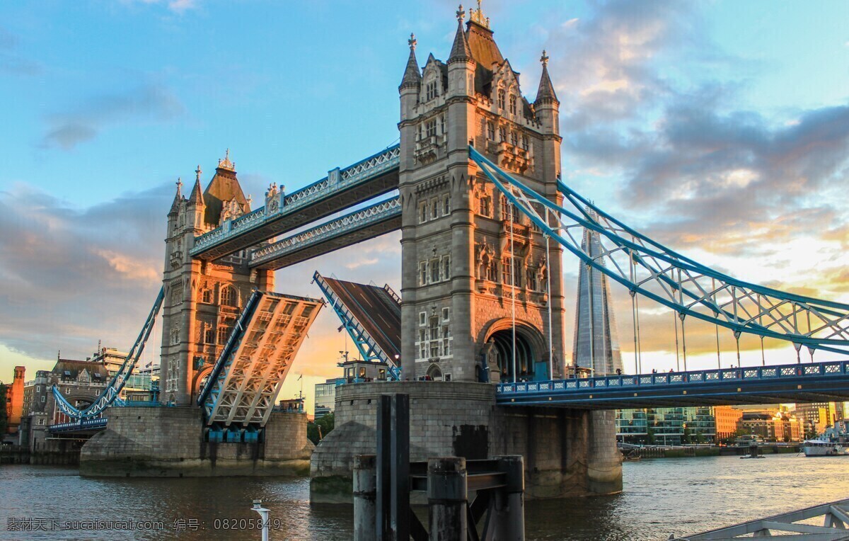 蓝天下的大桥 英国 伦敦 大桥 塔桥 旅游 旅游摄影 国外旅游