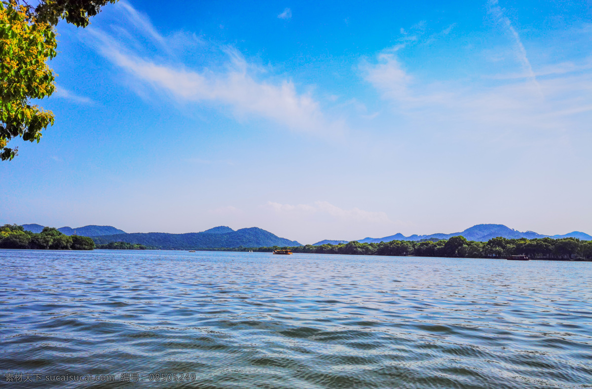 湖水 湖面 湖光 山色 杭州 西湖景区 西湖边 世界遗产 春天 春季 阳光明媚 自然景观 自然风景
