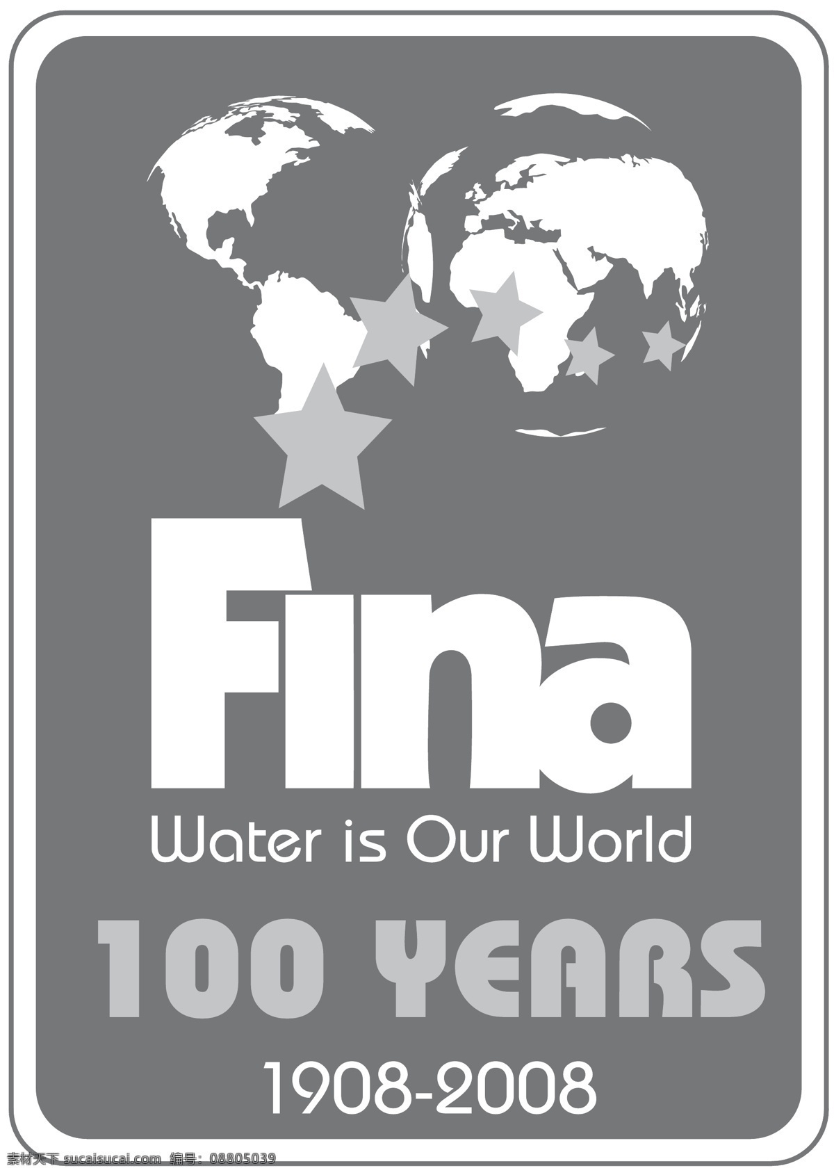 fina 标识标志图标 标志 企业 logo 矢量图库 国际泳联 灰色logo psd源文件 logo设计