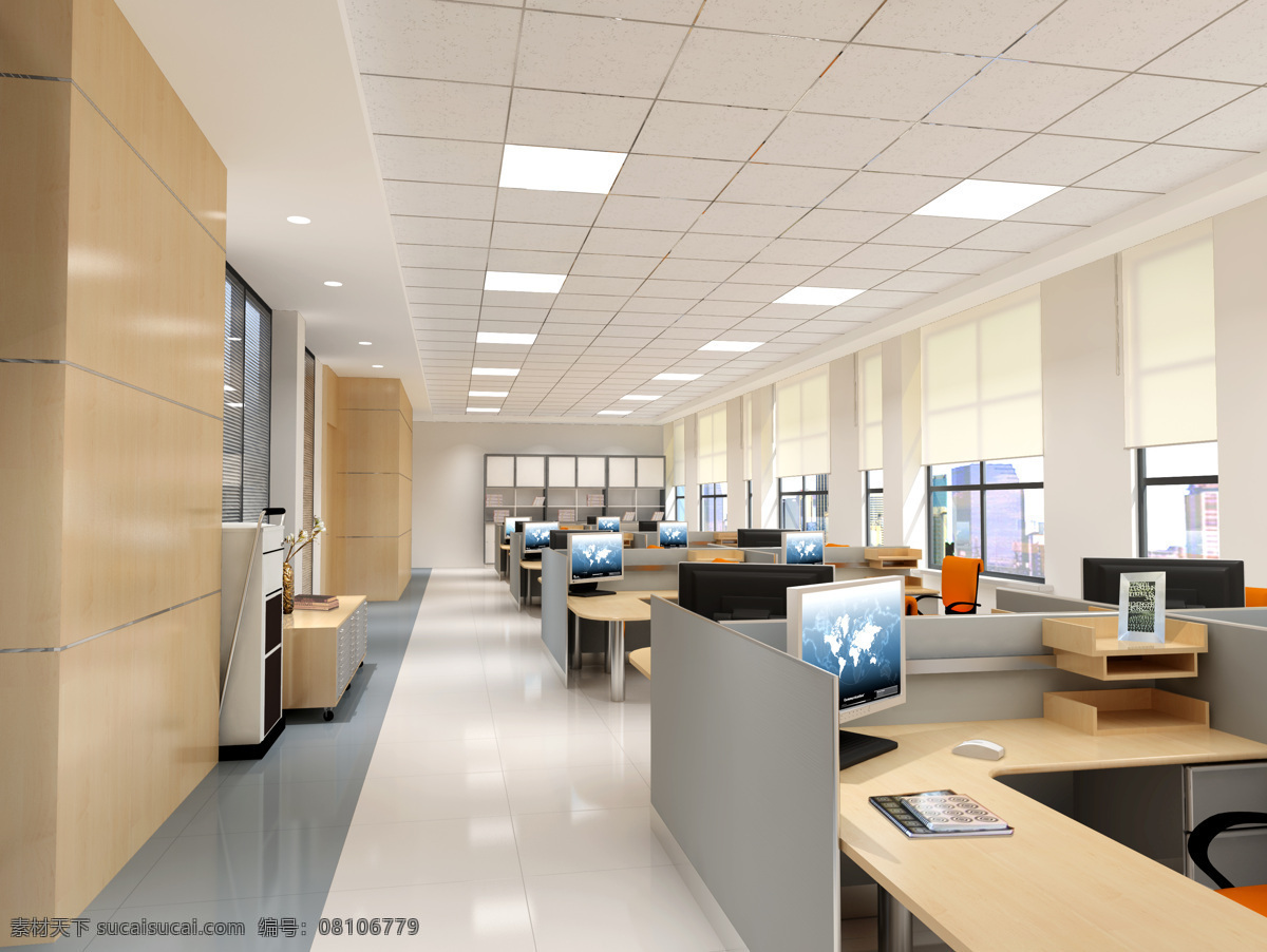 集体 办公室 3d max 环境设计 室内设计 室内效果图 集体办公室 社内 家居装饰素材