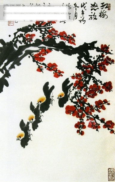 中国画 绘画书法图片 梅花 设计图 文化艺术 喜鹊 写意 水墨 红梅 怒放