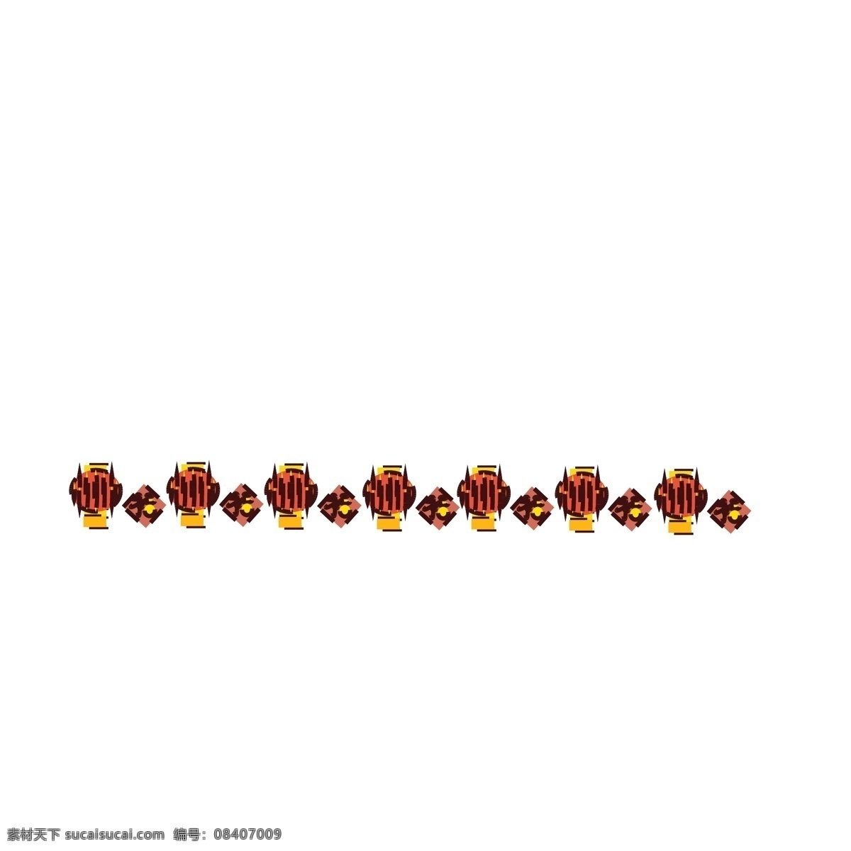 灯笼 分割线 手绘 插画 灯笼分割线 红色的分割线 手绘分割线 卡通分割线 分割线装饰 分割线插画