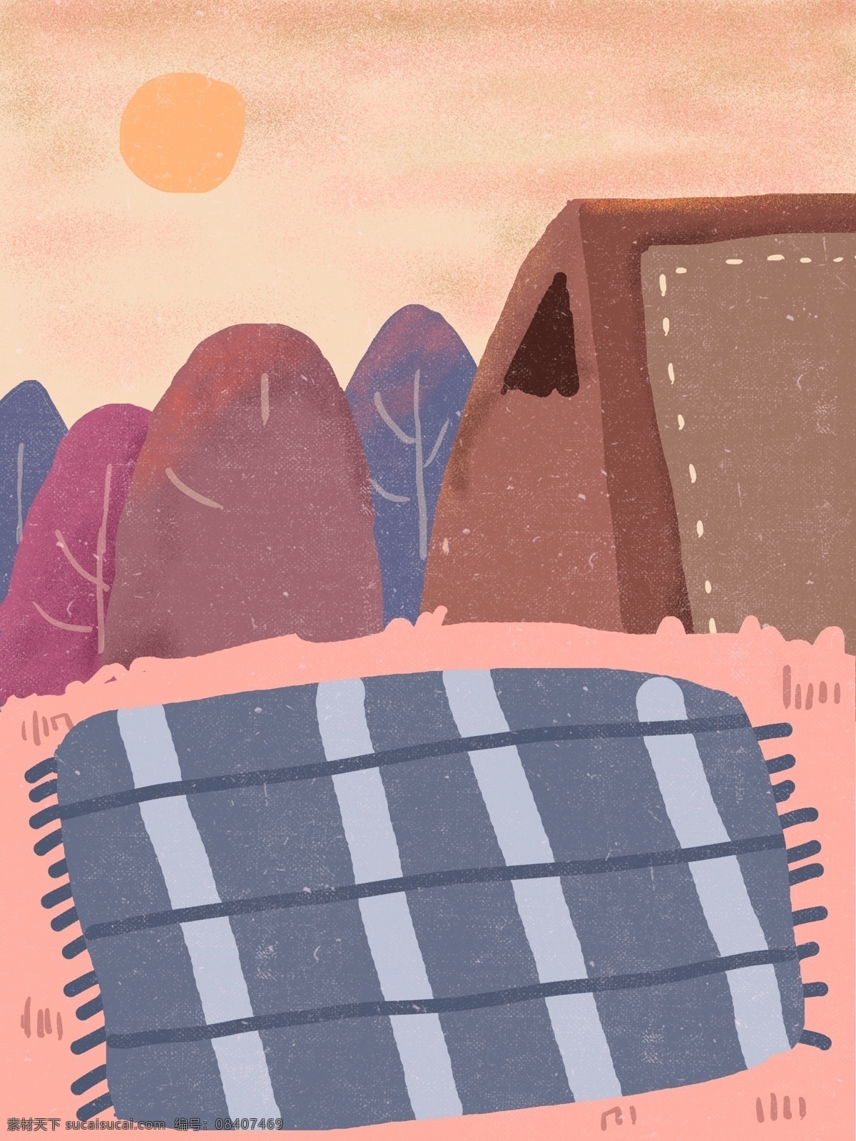 唯美 春季 居家生活 背景 插画背景 抱枕背景 居家背景 温馨背景 室内插画 居家生活插画