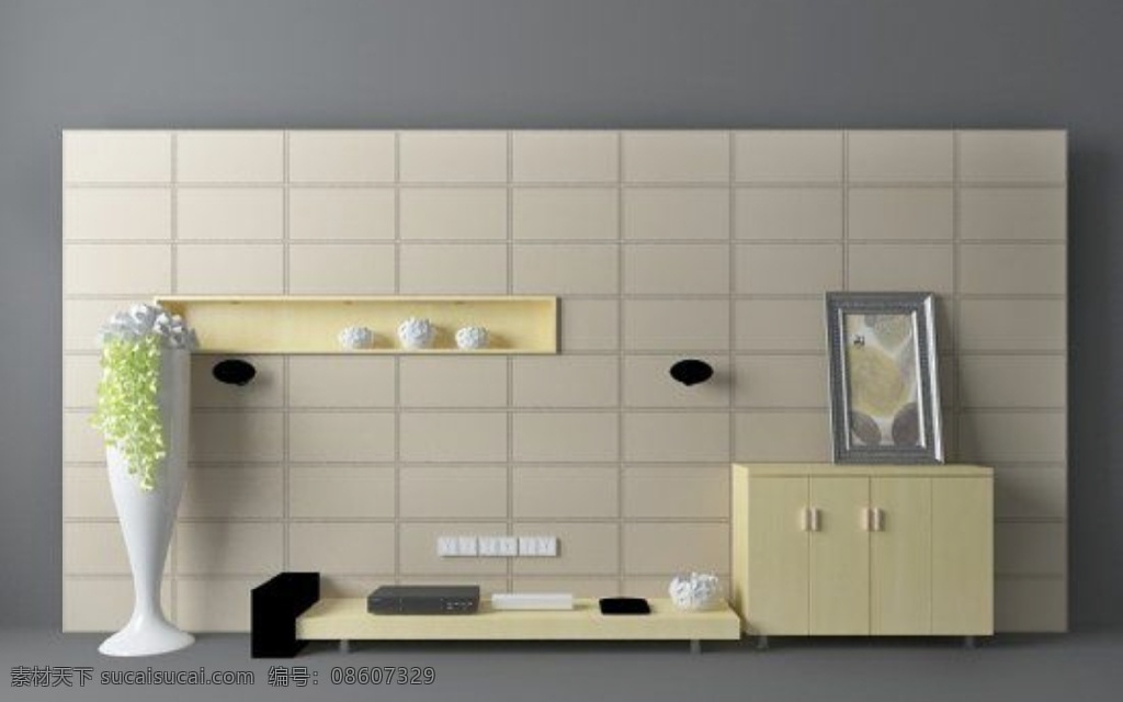 方格 电视墙 3d 模型 3d模型 室内设计 室内模型 室内3d模型 渲染模型 单体模型 家具模型 3d家具 3dmax 电视柜 壁柜 3d设计 max