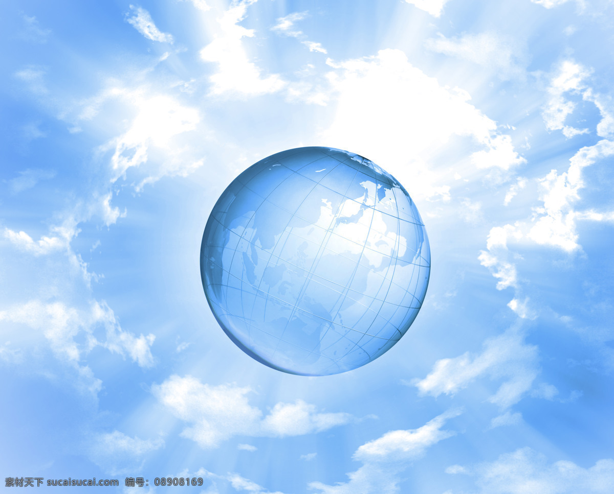 水晶地球 地球 玻璃球 天空 蓝天 科技 水面 透明地球 商业 商务科技 动感水纹 it 互联网科技 科技背景 背景底纹 底纹边框