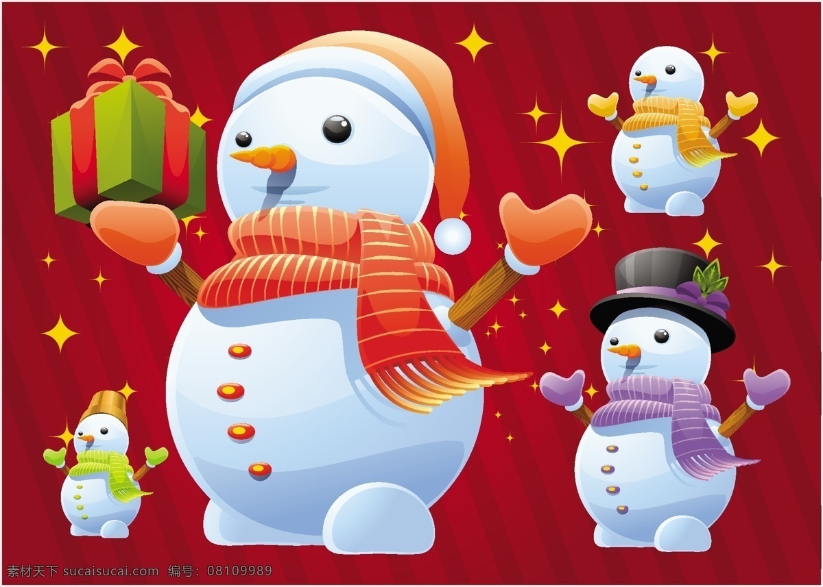快乐 丰富多彩 雪人 矢量 集 web 创意 冬季 冬天 高分辨率 接口 帽子 免费 图形 病 媒 生物 时尚 原始的 高质量 质量 新鲜的 设计新的 新的 ui元素 hd 元素 详细的 围巾 丰富多彩的 胡萝卜鼻子 载体 矢量图