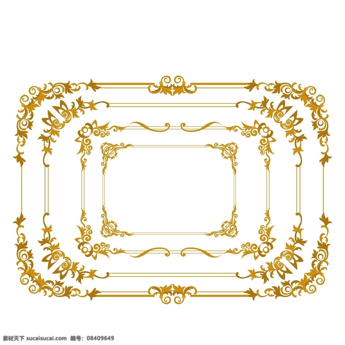 金色 大小 框架 设计素材 分层 唯美 矢量素材 正方形 平面素材