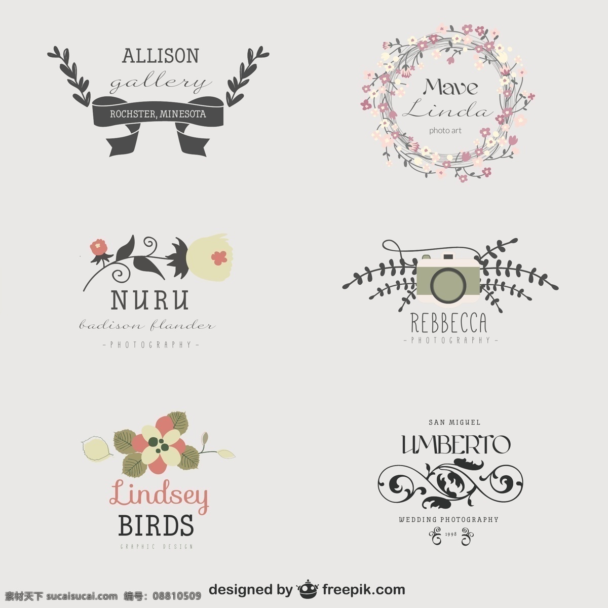 小 清新 素雅 婚礼 logo 花草 小清新 白色