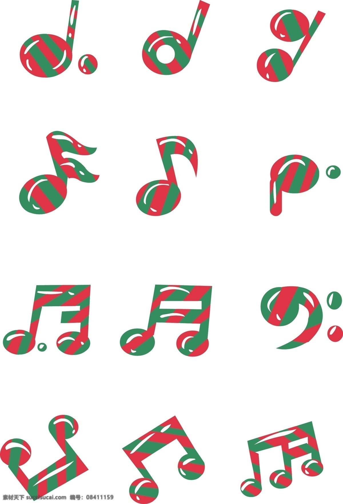手绘 卡通 圣诞节 音乐 元素 小 音符 圣诞 卡通音符 音乐节 手绘音符 圣诞音符