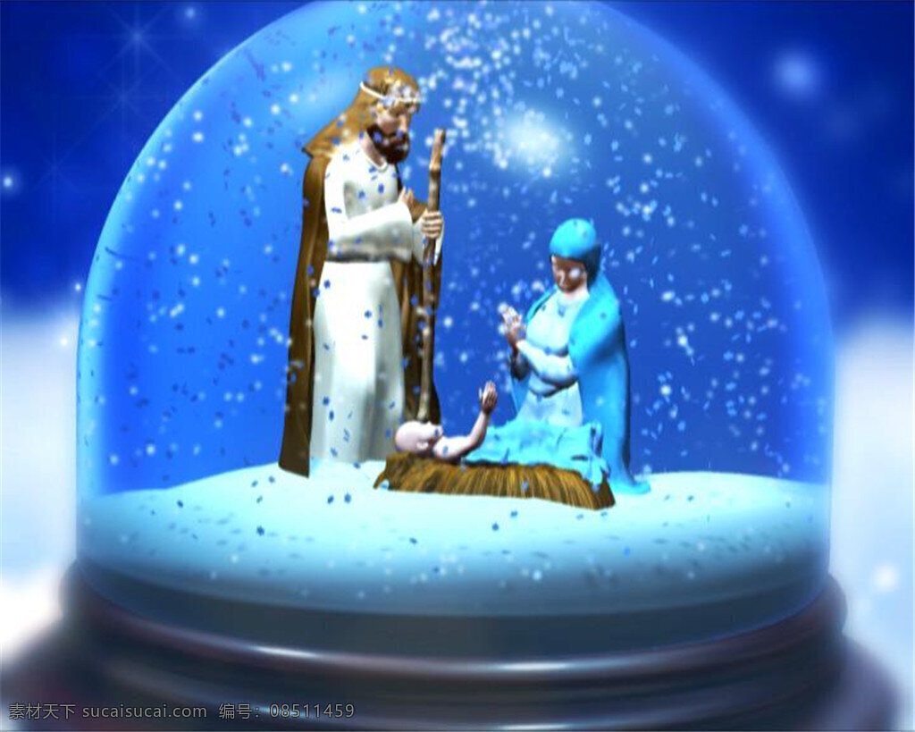 唯美 梦幻 圣诞 玻璃 雪球 视频 浪漫 节日 庆祝 动画