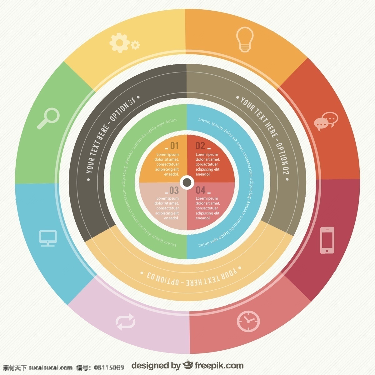 丰富多彩 风格 圆形 图表 圆 模板 图形 色彩鲜艳 图 图表模板 颜色 白色