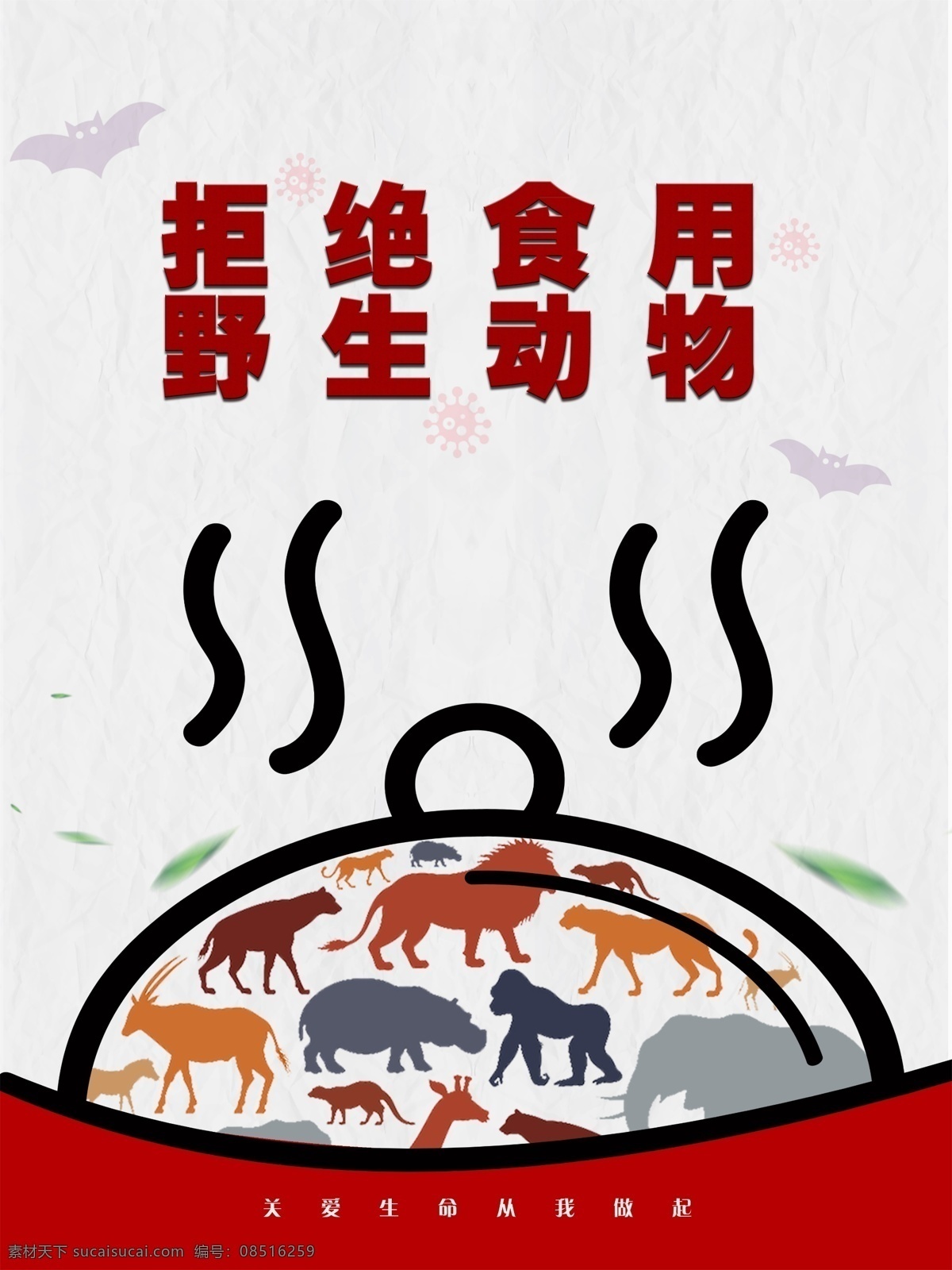 保护 野生动物 爱惜 自然 禁止食用 杀生 爱护自然 人类 灾难 环境 环保