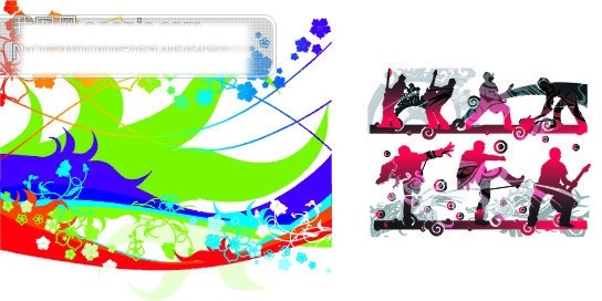 时尚 花纹 底纹 背景 矢量图 漂亮 弹 吉他 人 矢量 花边 边框 花纹花边