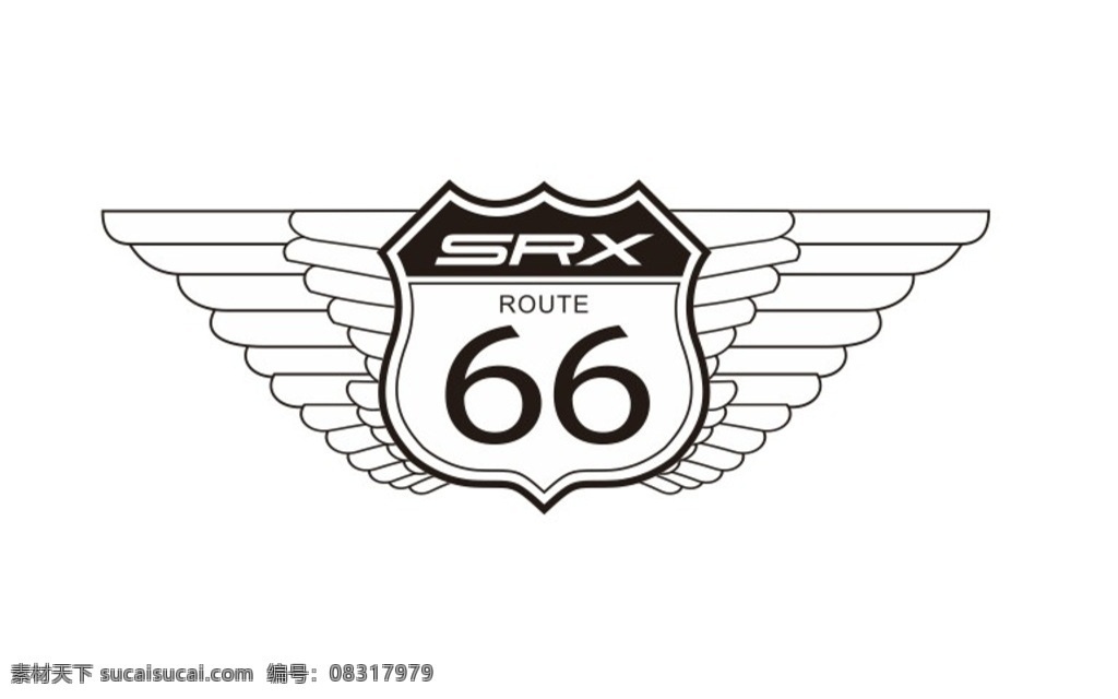 凯迪拉克 号 公路 翅膀 66号公路 盾 srx logo设计