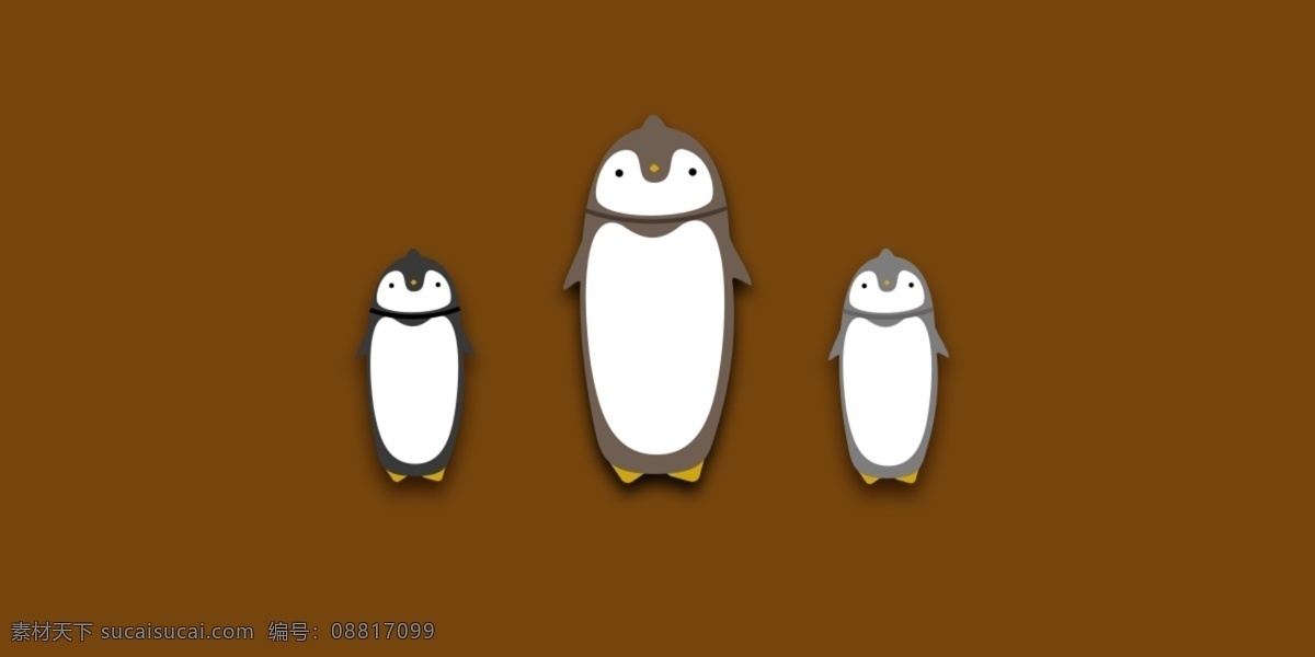 卡通 扁平 企鹅 图标 个性企鹅图标 立体图标 企鹅图标