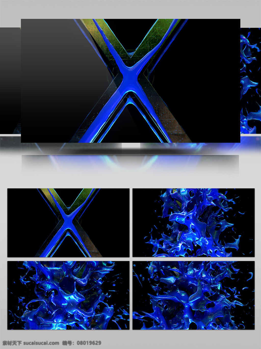 梦幻 蓝光 x 视频 炫酷魔幻 光x 蓝色光海 渲染灯光 华丽 光 转 三维 动态 类 几何魔法 空间几何变换 3d视频素材 特效视频素材