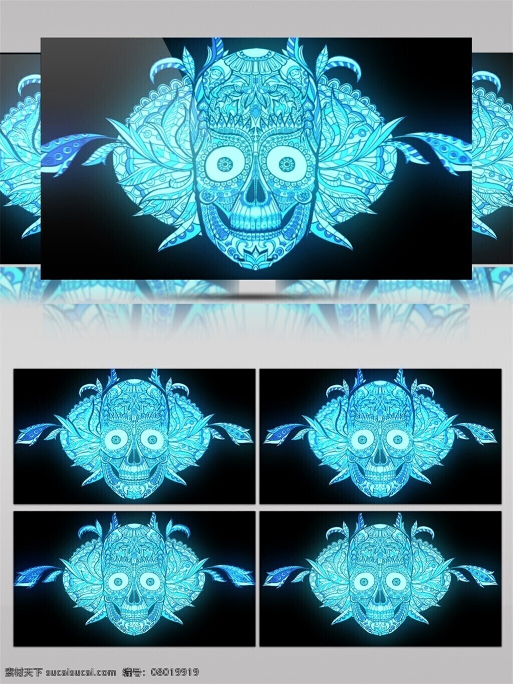 蓝色 迷幻 神 兽 视频 激光 光束 唯美背景素材 舞台背景素材 led 闪烁 灯光