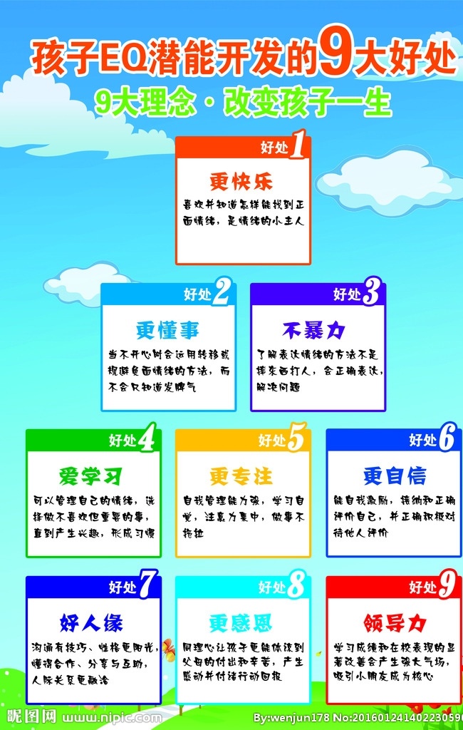 校园海报 蓝天 白云 绿地 花 草 矢量框 室内广告设计