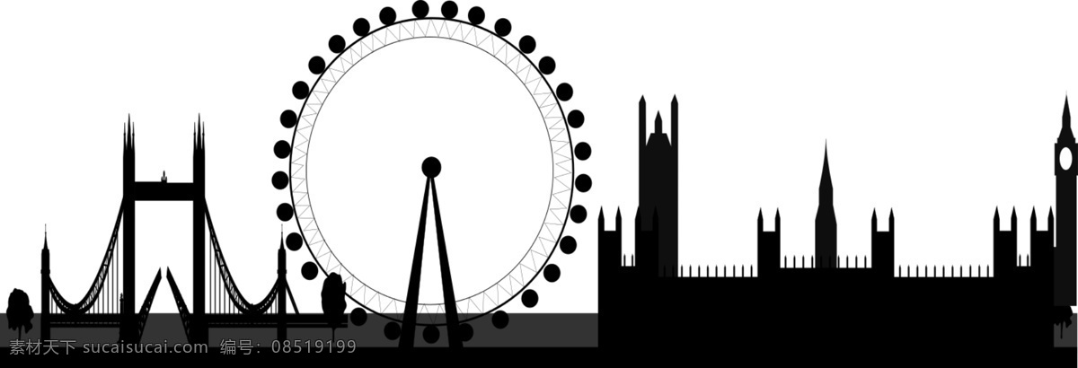 伦敦 眼 剪影 免 抠 透明 伦敦眼剪影 图形 伦敦元素 伦敦海报图片 伦敦广告素材 伦敦海报图