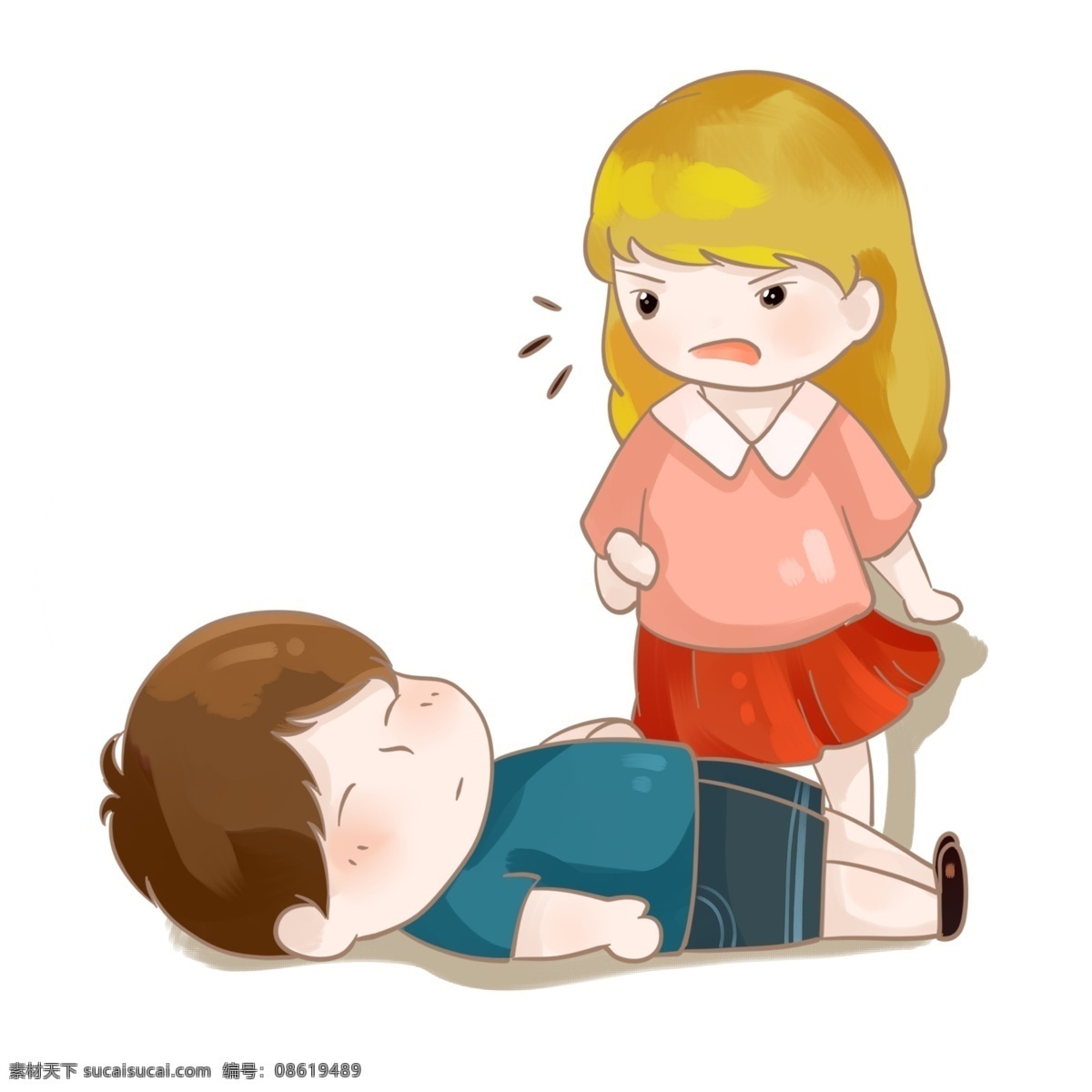 生病 晕倒 小 男孩 慌乱 女孩 病人 突然晕倒 倒地不起 呼叫的小女孩 紧张 小清新 难受