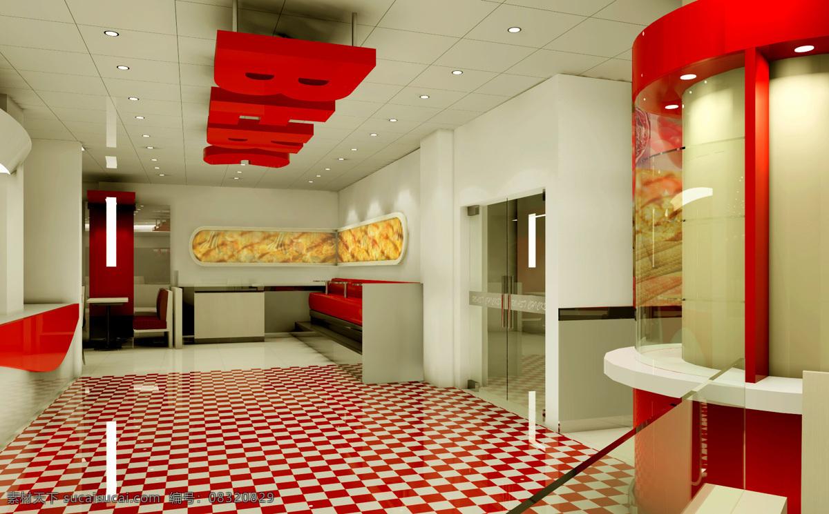柜台 红色 环境设计 酒店 酒店效果图 施工图 室内 效果图 设计素材 模板下载 室内设计 装饰素材
