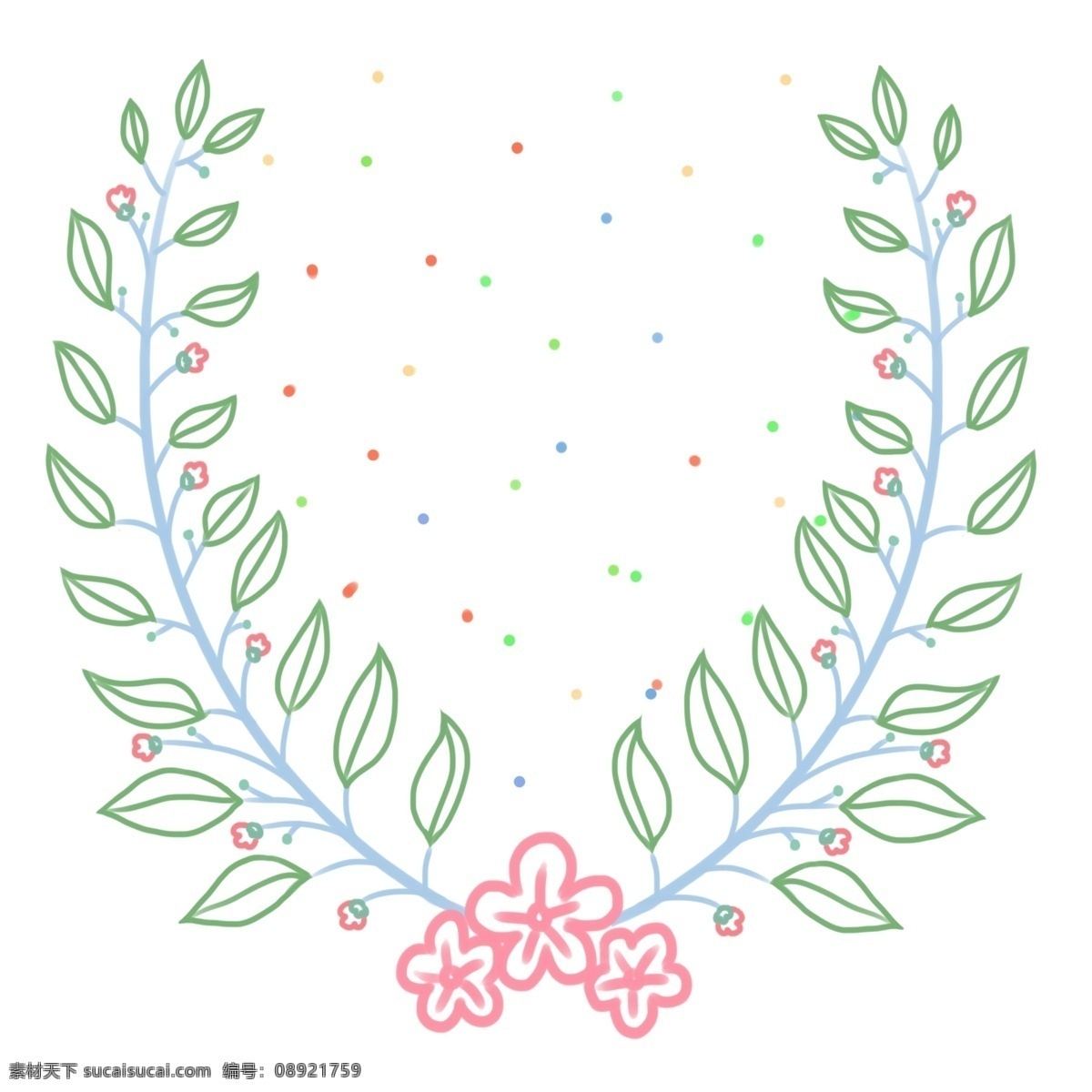 卡通 手绘 花 框 插画 小草 花卉 边框 线框 相框 花框 插画设计 花藤 简约 花草 草